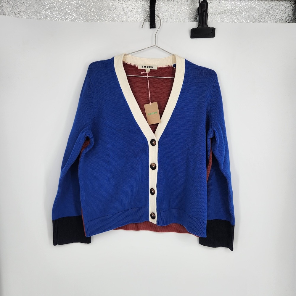 Boden Medium Bright Blue Lucy Relaxed Cotton Cardigan NWT $149